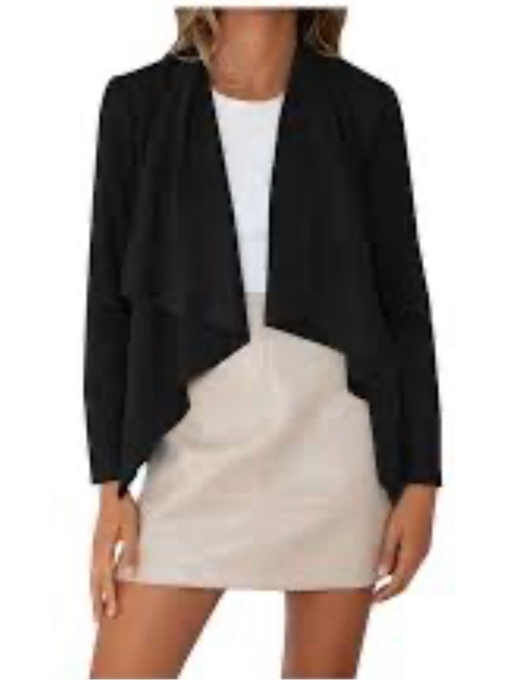 Zara Black Draped Open-Front Cardigan